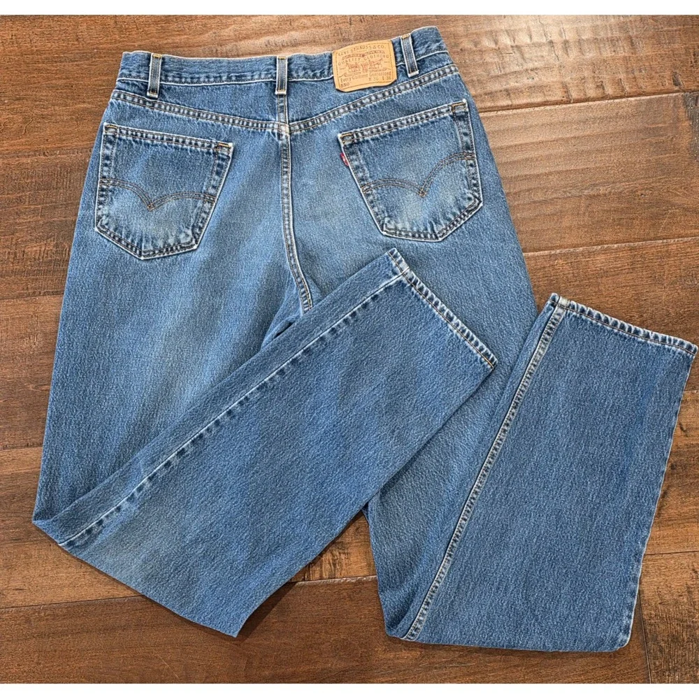 VTG 90's Western Ranch Levis 550 Relaxed Fit Jeans 36x36 Blue Denim Made in USA
